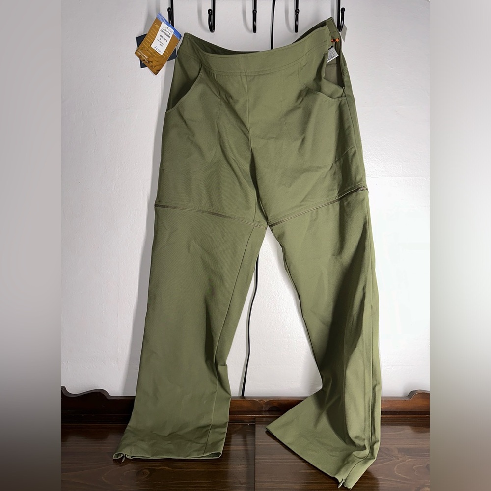 Women’s 10 CONTOUR WEAR SCHOELLER Sweat Sexy Olive Convertible Hiking Pants NWT
